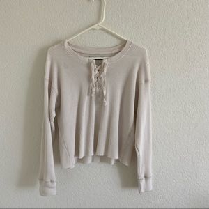 Abercrombie laceup thermal crop long sleeve S